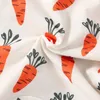 ROMPERS MA Baby 0-24m Pâques pour tout-petit Born Baby Girl Boy Barfer Deer Carrot Imprime sans manches