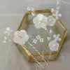 Hair Clips Gorgeous Shell Flowers Hairpins Simple Flower Bride Stick Elegant Wedding Accessories