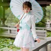 Casual Dresses Princess Sweet Lolita White Flower Dress Candy Rain Printing A-Line Solid Decoration Chinese Style C16CD6168