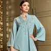 Roupas étnicas Dubai abaya peru eid feminino robe muçulmano manto islâmico vestido sólido árabe elegante senhoras maxi vestidos ramadan femme kaftan