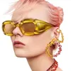 Sonnenbrille Y2K Quadratische Frauen Candy Farbe PUNK Shades Vintage Marke Designer Gradient Männer Unregelmäßige Beine Sonnenbrille UV400