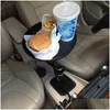 Other Interior Accessories New Car Food Tray With Clamp Bracket Folding Dining Table Drink Holder Pallet Back Seat Water Cup Swivel Dr Ot4Jw