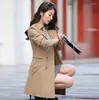 Dames Trench Coats Spring en Autumn Women's Wind Breaker in het lange deel van Koreaanse slank was dunne plus size mode wilde jas