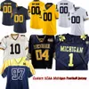 Custom Michigan Wolverines JJ McCarthy College Football Блейк Корум Зак Зинтер Роман Уилсон мужские женские молодежные все сшитые майки Джейден Денегал с нашивкой чемпиона