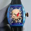 Orologio casual da uomo a forma di tonneau unico, movimento automatico con specchio in zaffiro, cinturino in caucciù importato, tempo di perdita completo, orologi di lusso stabili