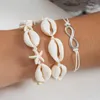 Strand PuRui Böhmische Muschel Weißes Seil Kette Zahlen Charm Armreifen Damen Party Schmuck Geschenke Sommer Accessoires Mädchen