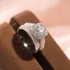 Solitaire Ring Ladies Luxury Oversized Zircon Exquisite Gorgeous Fashion Wedding Preferred Jewelry 925 Silver Girl 230424