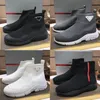 Novo designer meias de malha sapatos treinador clássico sapatos casuais de luxo masculino tênis preto branco corredores moda meias botas sapatos de malha com tamanho de caixa 38-45