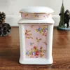 Bouteilles De Stockage Pot En Céramique Avec Couvercle Salon Décoration Thé Étain Conteneur Sac Boîte Ensemble Fournitures