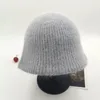 베레모 여성 모피 Y2K 가을 겨울 니트 어부 모자 클래식 단색 따뜻한 라운드 버킷