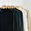 Herren-Kapuzenpullover für Herbst und Winter, einfarbig, lässig, vielseitig, Slim-Fit, halbhoher Halsausschnitt, gebürstete Plüsch-T-Shirt-Unterlage