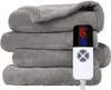 Elektrische deken - 72 "x84" elektrische deken op ware grootte met voorverwarming en ETL-certificering, 6 verwarmingsniveaus, instelbare timer, huishoudelijk gebruik, lichtgrijs