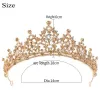 Champagne Gold Crystal Tiara Crown Wedding Bridal Headwear Birthday Prom Pageant J0121