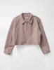 Costumes en cuir pour femmes, rafale américaine rose doux, fermeture éclair, Design sens, petite veste, manteau court, 2023