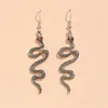 Boucles d'oreilles pendantes Punk fou torsadé serpent pour femmes personnalité couleur or métal Animal longue goutte femmes Brinco bijoux de mode