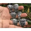 Anéis de cluster 6 pcs esporte equipe campeões campeonato conjunto com caixa de madeira lembrança homens fã presente gota entrega jóias anel dhipx