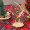 Canecas bonito criativo mão soprada copo de vidro com linda árvore de Natal 3D rosa caneca de vidro durável criativo copos de vinho presente ideal 231124