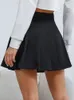 Saias de cintura alta mini -saia de plissada sólida para mulheres Summer Spring estilo coreano estilo moda fofa aline y2k skort roupas 230424
