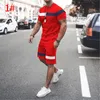 Mens Tracksuits Summer TShirt Set 100% synthetic material Comfortable and Cool Men Tracksuit Tshirt Shorts outfits Sets Oversized Cloth 230424