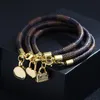 Design de luxo de alta qualidade Gold Mini Bag Charm Charm Leather Bracelet para presente