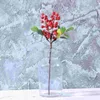 Party Decoration Artificial Berry Stems Christmas Picks Holly bär grenar False Flowers Year Decor