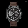 Montres-bracelets Marque Fairwhale Hommes Montre Numérique 48mm Sport Mode Militaire Montres Quartz Montre-Bracelet Lumineux