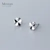 Brincos Modian Simples Planta Brinco Para Mulheres Moda Genuína 925 Sterling Silver Lucky Clover Ear Studs Fine Jewelry 2023