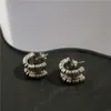 jewelry bottegaly venettaly earrings Advanced Neutral Sweet Cool Instagram Personalized Silver Plated Spring Curved Buckles studs Earrings