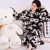 Vêtements de nuit pour femmes, ensemble 2 pièces, pyjama de dessin animé, décontracté, vêtements de détente, automne hiver, ours Kawaii, vêtements de maison