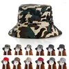 Baretten Zomer Mode Unisex Camouflage Emmer Hoed Mannen Jungle Klimmen Opvouwbare Panama Cap Hop Vrouwen Anti Uv Visser Caps