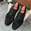 Nouveauté hommes bout pointu décontracté chaussures en cuir suédé mâle à lacets Oxfords robe de mariée chaussures plates formelles Zapatos Hombre