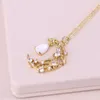 Hänge halsband Fashion Light of Moon Charm Necklace Delicate Clavicle Stars Crystal Zircon Chain for Women Jewelry