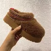 Winter ug slippers retro dames sneeuw warm suède luie loafers schoenen ytmtloy 2024 dame vrouwelijke zapatos de mujer indoor kudde dikke zolen sneeuw ug laarzen wollen laarzen