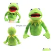 Stuffed Plush Animals Kermit Frog Dolls Hand Puppet Backpack Soft Plushie Funny Toy For Kids Christmas Boys Girls Gift Green Frogs Dha2G