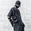 Kamizelki męskie Multi zamki hip -hopowe taktyczne kamizelka ładunków technologiczna punkowa kurtka bez rękawów dla mężczyzn na zewnątrz swobodny sport sportowy