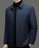 Traje de algodón cálido para hombre, abrigo grueso informal con solapa, Top duradero informal de negocios, color azul oscuro y verde oscuro, otoño e invierno