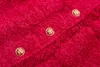 2024 Spring Khaki Khaki panele stałe tweed kurtka okrągła okrągła szyja podwójne kieszenie na pojedyncze kurtki z tytułu kurtki krótka warstwa terwezyjna Y3O282369