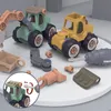 Novo diy construção brinquedo engenharia carro criativo caminhão em miniatura carga e descarga caminhão de plástico brinquedo montagem crianças brinquedos educativos