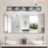 Lampes LED pour miroir de salle de bain, éclairage mural à intensité variable, haut et bas, en acrylique, noir mat, 110V