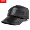 Ball Caps Herren Echtes Leder Hut Männliche Rindsleder Baseballmütze Verstellbare Hüte Cowboy Jugend B-8802