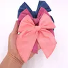 5 pollici Fable Bow Hair Clips Baby Linen Cotton Hair Bow Forcine per capelli Ragazze Hair Bow Kids Knotbow Barrettes Kids Headwear