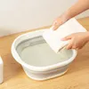 Buckets 1 PCS Silicone Foldable Wash Basin Travel Portable Collapsible Bucket For Home Bathroom Washbowl Hanging Bath Basins 231124