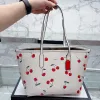 Hot Cherry Print Tote Bag Totes Dames Ontwerpers Tassen C Letter Grote Capaciteit Portemonnee Handtas Schouder Crossbody Tassen Mode Leer Grote Sho