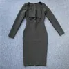 Günlük Elbiseler Kadınlar için Yüksek Kaliteli Bandaj 2023 Siyah Bodycon Elbise Akşam Partisi Zarif Seksi Kesim Dantel Midi Club Kıyafet Yaz