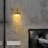Wall Lamp ODYSEN ART DECO Modern Sconce Light Gold Copper Lamps Living BedRoom Decorative LED Indoor Lighting Fixture Handmade Glass