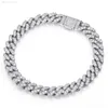 Pushi Diamond Vvs1 8mm Cuban Link 925 Sterling Silver Moissanite Chain Link Bracelet Necklace