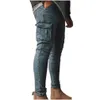 Mäns jeans staplade denim män mode mager fickpennor man ropa hombre casual hip hop drop leverans kläder herr kläder dhpge