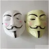 Partymasken Festliche Vendetta-Maske Anonym von Guy Fawkes Halloween-Kostüm Weiß Gelb 2 Farben Ph1 Drop Delivery Home Dhsnj