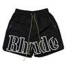 Rhude メンズショーツ夏のファッションビーチパンツ男性高品質ストリートウェア赤青黒紫パンツメンズルーズショーツジッパーショーツサイズ S-XL