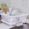 Dish Racks Dish Drying Rack Kitchen Utensils Drainer Rack with Drain Board Countertop Dinnerware Organizer Kitchen storage rack Tools 231124